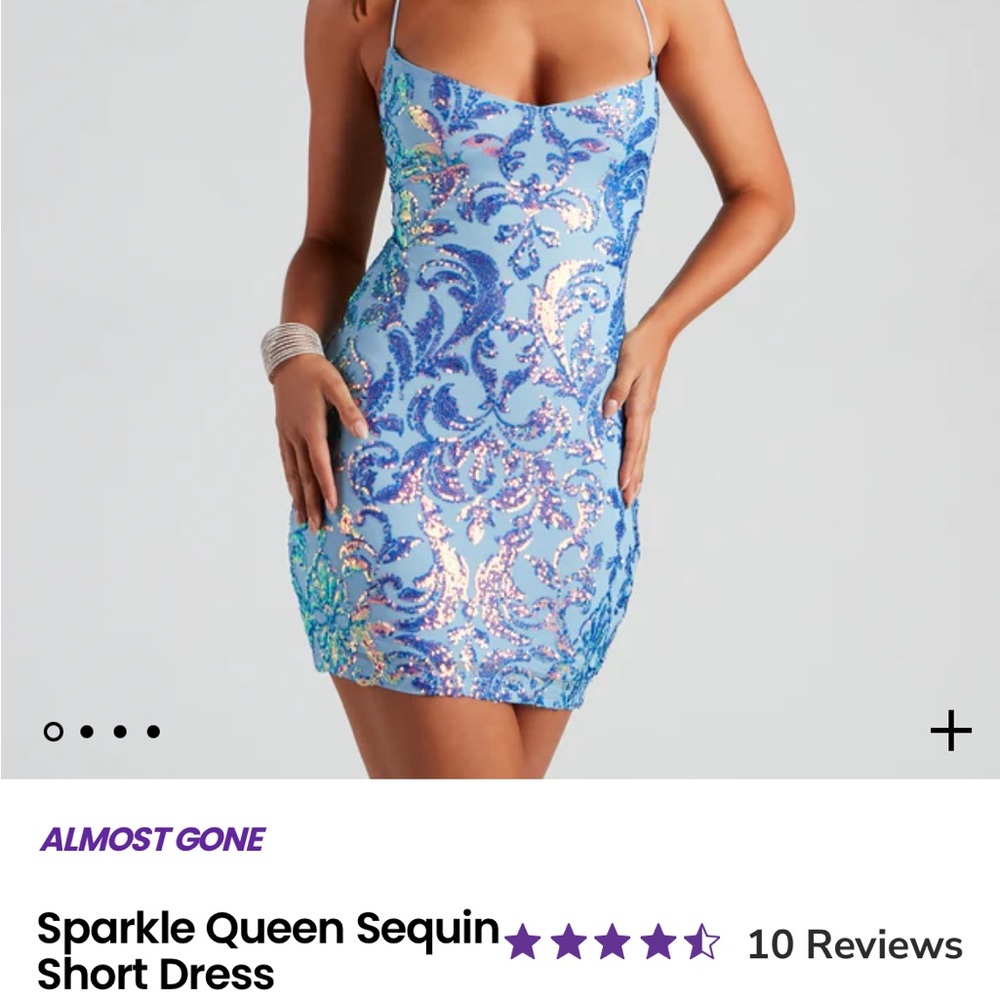 WINDSOR SPARKLE QUEEN SEQUIN V NECK DRESS